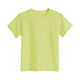 thumbnail image 1 of Toddler Girl Shirts Solid Color Short Sleeve T Shirt Top Comfortable Crew Neck Vacation Tops T-Shirt Boys & Girls Shirts 8-9 Years,Light Green, 1 of 4