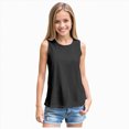 thumbnail image 1 of Toddler Girl Shirts Solid Color Summer Kids Girl Sleeveless Tank Top Outdoor Activities Athletic Black S, 1 of 4