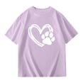 thumbnail image 1 of Toddler Girl Shirts Valentine Day Crew Neck T Shirt Cute Puppy Heart Print Short Sleeve Breathable Fabric Shirts for Girls Purple 11 Years-12 Years, 1 of 4
