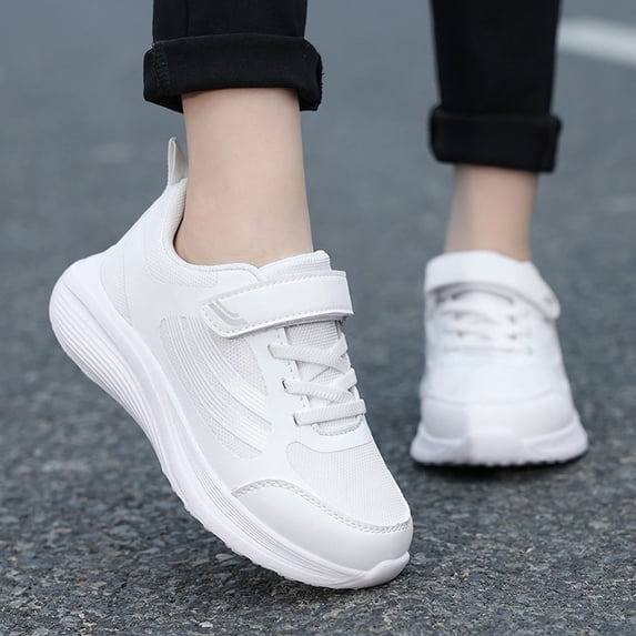 Toddler Girl Shoes Boys Fashion Girls Sneakers Arch Support Cushioned Sole White Tennis Shoes Wide Toe Box Running Shoes Mesh Shoes School Uniform Daily Play Walking Shoes
