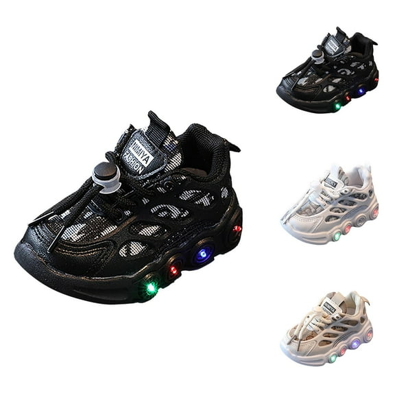 Toddler Girl Shoes Girls' Sneakers Children LED Light Strip Shoes Lace Up Canvas Shoes Kids Casual Shoes Light Up Shoes Walking Shoes