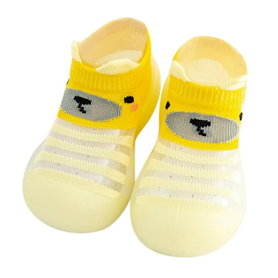 Toddler Girl Shoes Size 22 For 12 Months-18 Months Boys Animal Prints Cartoon Socks Breathable Mesh The Floor Socks Non Prewalker Kids Sneakers Yellow
