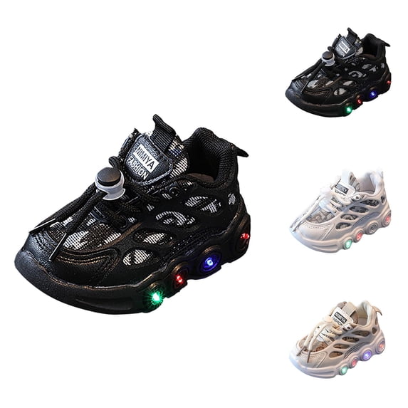 Toddler Girl Shoes Sneakers Girl Children LED Light Strip Shoes Lace Up Canvas Shoes Kids Casual Shoes Light Up Shoes Walking Shoes