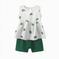 thumbnail image 1 of Toddler Girl Short Set Toddler Girls 2 Piece Outfits Cute Heart Print Sleeveless Babydoll Top & Shorts Matching Sets 0-8 Years Toddler Girl Summer Clothes, 1 of 4