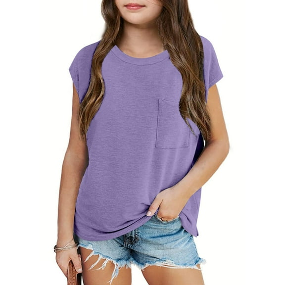 Toddler Girl Short Sleeve Graphic T-Shirt Girls Tops and Tees for Summer Short Sleeve Hooded Styles with Front Pocket for Home School Weekend Beach and Picnics Comfortable Fit for Ages 3 14 5-6 Years
