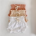 thumbnail image 1 of Toddler Girl Shorts Baby Knit Drawstring Waist Shorts Casual Playwear Comfort Elastic White 9-12 Months, 1 of 4