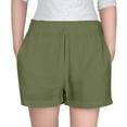 thumbnail image 1 of Toddler Girl Shorts Kids Teen Girls Summer Solid Linen Shorts Toddler Thin Breathable Elastic Waist Beach Casual Shorts Toddler Shorts Army Green 5 Years-6 Years, 1 of 7