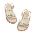 thumbnail image 1 of Toddler Girl Silver Sandals Size 5 - Little Flower Girl Easter Flower Girl Dress Shoes Sparkly Little Kid Summer Flats, 1 of 6