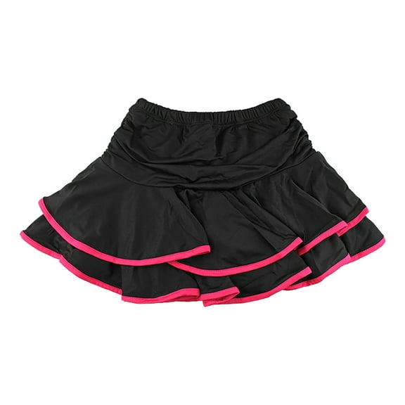 Toddler Girl Skirts 4T-5T Ballet Dance Dress Latin Ballroom Tango Practice Dresses Pleated Solid Color Girls Tutu Skirt Watermelon Red 7-8 Years