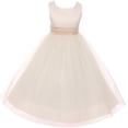 thumbnail image 1 of Toddler Girl Sleeveless Customizable Sash Big Bow Wedding Flower Girl Dress USA Champagne 2 KD 411 IV BNY Corner, 1 of 3