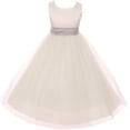 thumbnail image 1 of Toddler Girl Sleeveless Customizable Sash Big Bow Wedding Flower Girl Dress USA Silver 2 KD 411 IV BNY Corner, 1 of 3