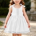 thumbnail image 1 of Toddler Girl Sleeveless Dress Cotton Summer Sundress Baby Casual Playwear Cute A-Line Dresses White 1-2 Years, 1 of 6