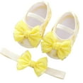 thumbnail image 1 of Toddler Girl Sneakers Sizes 0-3 Months Fashion Soft Sole Pearl Dance Floral Princess Comfortable Breathable Outdoor Trendy Yellow Kids&nbsp;Shoes, 1 of 7