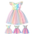 thumbnail image 1 of Toddler Girl Summer Dress Short Sleeve Tutu Party Wedding Birthday Dresses 1-6 Years, 1 of 1