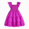 thumbnail image 1 of Toddler Girl Summer Dresses Kids Ruffle Cap Puff Sleeves Boho Dresses Casual for Girls, 1 of 7