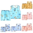 thumbnail image 1 of Toddler Girl Summer Outfits Kids Sleeveless Tank Top and Shorts Soft Comfortable Home Wear Baby Clothes Boy Sky Blue 110, 1 of 4
