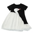 thumbnail image 1 of Toddler Girl Summer Tulle Dress Cute Swan Pattern Cotton Daily Casual Dress Size 3T, 1 of 4