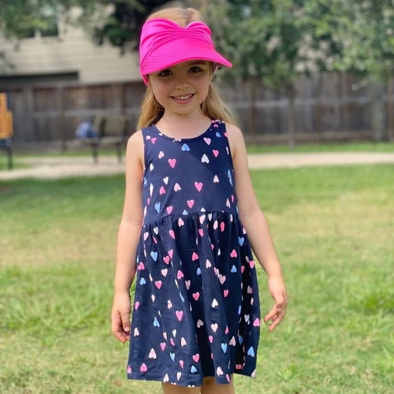 Toddler Girl Summer Visor Hat Wide Brim Sun Outdoor Beach Sports Cap for Children Funny Hats Adjustable Cute Caps Adjustable Baseball Hats for Boys & Girls