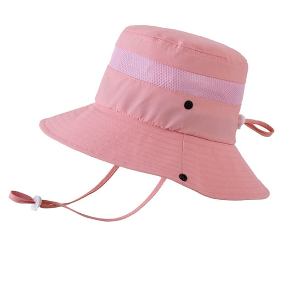 Toddler Girl Sun Hat Kids Boys and Girls Adjustable Sun Hat Color Block Outdoor Casual Lightweight Breathable Bucket Hat Kids Sun Hats Pink 4 Years-10 Years