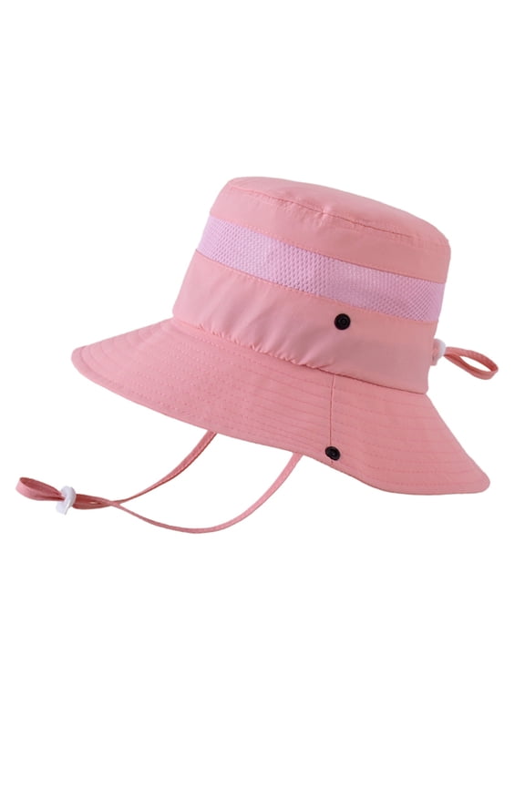 Toddler Girl Sun Hat Kids Boys and Girls Adjustable Sun Hat Color Block Outdoor Casual Lightweight Breathable Bucket Hat Kids Sun Hats Pink 4 Years-10 Years