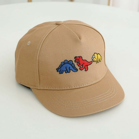 Toddler Girl Sun Hat Kids Toddler Boys Summer Adjustable Breathable Lightweight Baseball Cap with Digger Embroidered Sun Hat for Baby Khaki 2 Years-8 Years