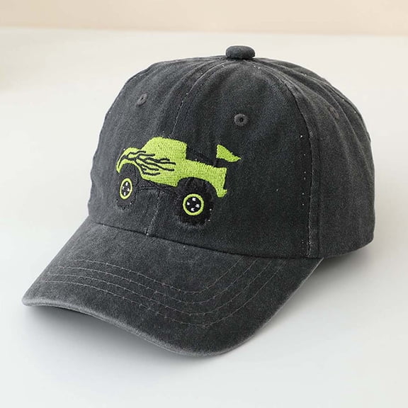 Toddler Girl Sun Hat Kids Toddler Boys Summer Adjustable Breathable Lightweight Baseball Cap with Digger Embroidered Sun Hats for Kids Grey 2 Years-8 Years