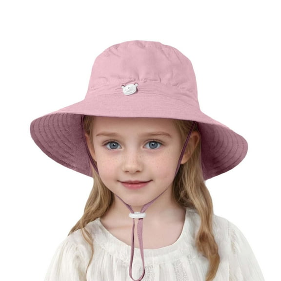 Toddler Girl Sun Hat Toddler Kids Summer Solid Sun Hat Upf 50  Wide Brim Fisherman Hat for Beach and Outdoor Baby Sun Hat Pink 7 Years-10 Years