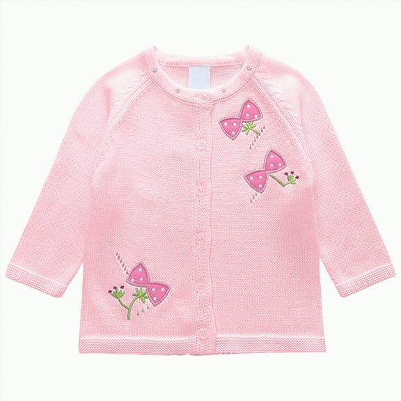 HCNTES Toddler Girl Sweater Strawberry Cardigan Knit Sweater Girl Fall Winter Clothes Sweater Cute Tops(3-4 Years,G54-Pink)