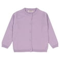 thumbnail image 1 of Toddler Girl Sweaters Cable Knit Long Sleeve Crewneck Button Cardigans Sweaters Kids Solid Color Crew Neck Kitted Tops Fall Winter Cardigan Outerwear Purples 4T, 1 of 3