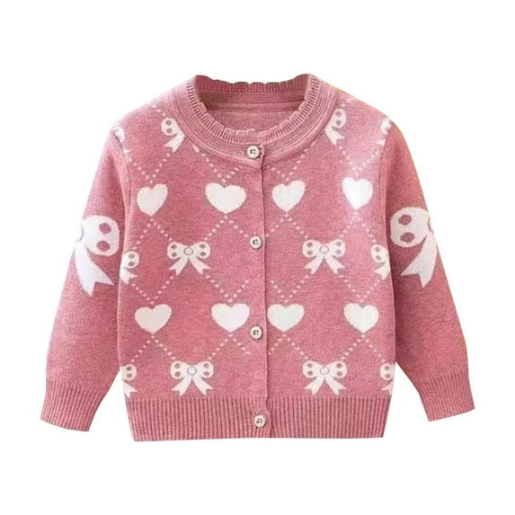 Toddler Girl Sweaters Cable Knit Long Sleeve Crewneck Chunky Crochet Button Cardigans Tops for 1-3 Toddler