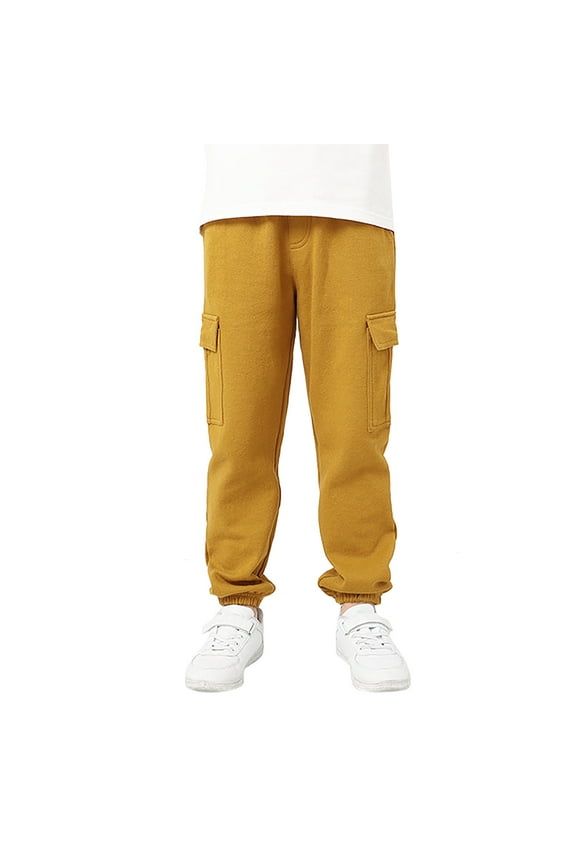 Toddler Girl Sweatpants 3T High Waisted Pockets Loose Trousers Casual Sports Elastic Jogger Pants Children's Pants for Kids,Brown,6-7 Years