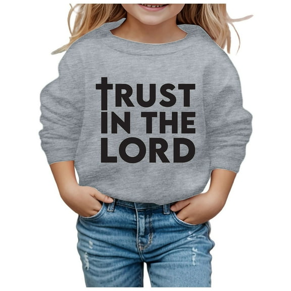 Toddler Girl Sweatshirt 5t Graphic Print Long Sleeve Tops Shirts Clothes Crewneck Shirt Oversized Sweatshirts Sweatshirt To Big Kid Sizes 5-6 Years(Grey)