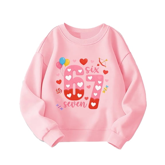 Toddler Girl Sweatshirt Heart Print Funny Graphic Sweatshirt for Girls Long Sleeve Sweatshirt Top Fall Winter Clothes Girls Fashion 3-4 Years