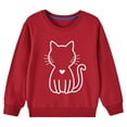 thumbnail image 1 of Toddler Girl Sweatshirt Long Sleeve Hooded Blouse Fall and Winter Middle Big Girls Boys Heart Print Long Sleeve Top Sweater Red 3-4 Years, 1 of 4