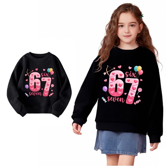 Toddler Girl Sweatshirt Love Print Creative Graphic 67 Sweatshirt Long Sleeve Casual Basic Pullover Sweatshirt Spring Fall Clothes Girls Clothes 2-3 Years