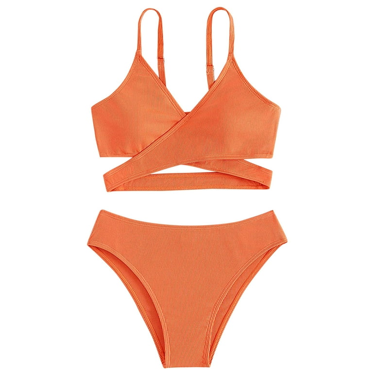 Toddler Girl Swim Bikini Girls Swimsuits Bikini Girls 3 Piece Bikini Toddler Girl 2 Piece Swimsuit Sport Solid High Waist Bikini Set Tween Swimwear