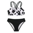 thumbnail image 1 of Toddler Girl Swimsuit Cow Cute Crisscross Back Floral Swimsuit Print Two Piece Summer Swimwear Girls Bathing Suit,Size 13 Years-14 Years, 1 of 5