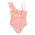 thumbnail image 1 of Toddler Girl Swimsuit S Solid Color Ruffled Sling Tow Piece Swimsuit Swimming Pool Hot Spring Natatorium Baby Bathing Suit Girl,Size 11 Years-12 Years, 1 of 7