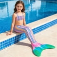 thumbnail image 1 of Toddler Girl Swimsuit Size 3-4Y Kids Mermaid Rainbow Scale Tail Design One Piece Swimsuit Bathing Suits for Girls, 1 of 3