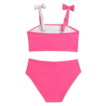 Toddler Girl Swimsuit Two Piece Bikini Set Cutout Bathing Suit Swimwear for Kids Size 3-4T