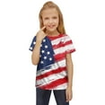 thumbnail image 1 of Rovga T Shirt For Girl Independence Day Short Sleeve Kids Tops, 1 of 4