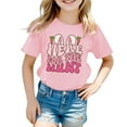 thumbnail image 1 of Toddler Girl T-Shirts Little Kids Spring Summer Casual Short Sleeve T Shirt Easter Cartoon Bunny Letter Printed Round Neck Comfortable Children's Wear Comfy Sports Dailywear Adorable Tees, 1 of 4