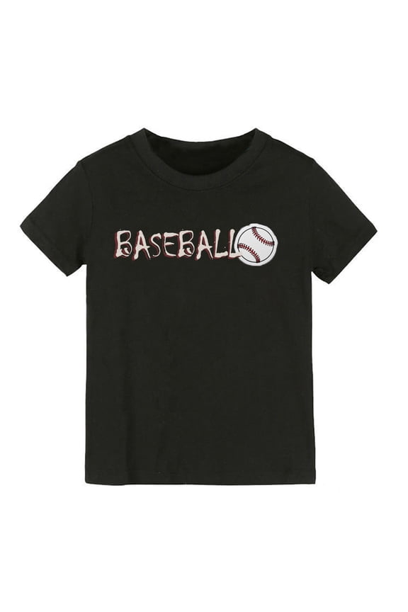 Bysome Toddler Girl T Shirts Summer Solid Color Baseball Cartoon Print Boys And Tops Short Sleeved T Shirts For Boys And Girls For 6-8 Years