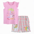 thumbnail image 1 of Toddler Girl Tank Outfit Set Toddler Girl Magical Outfit Unicorn Print Tank Top & Plaid Shorts Casual Playwear Set, 1 of 8
