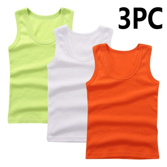 Toddler Girl Tank Tops 3-Pack Toddler Girls Tank Tops - Unisex Boys Girls Sleeveless Tanks Undershirts - Kids Solid Workout Sports Running Breathable Yoga Tank Tops New Multicolor 4T