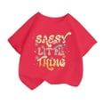 thumbnail image 1 of Toddler Girl Tops 3t Cartoon Print Short Sleeve T Shirt Top Funny Crew Neck T Shirts for Boys and Girls Red,6-8 Years, 1 of 4