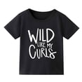 thumbnail image 1 of Aihuaihua Toddler Girl Tops 4t Solid Color Fashionable Short-Sleeve T-Shirt Round Neck Summer Tops T Shirts for Boys and Girls 4-5 Years（Black）, 1 of 5