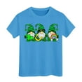 thumbnail image 1 of Toddler Girl Tops 5t Kid St. Patrick's Day Short Sleeve T-Shirt Round Neck Cartoon Print Pullover Tops Fashion Kids Summer Clothing Blue,12-13 Years, 1 of 4