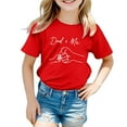 thumbnail image 1 of Toddler Girl Tops Girls Cartoon Print Fashion Round Collar Loose Hugh Leisure T Shirt With Short Sleeves Kids Summer Clothing Red,12-13 Years, 1 of 4