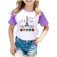 thumbnail image 1 of Toddler Girl Tops Solid Color Active Short-Sleeve T-Shirt Tops Round Neck Blouse Tops Clothes for Girls Size 4-5 Years（Purple）, 1 of 4